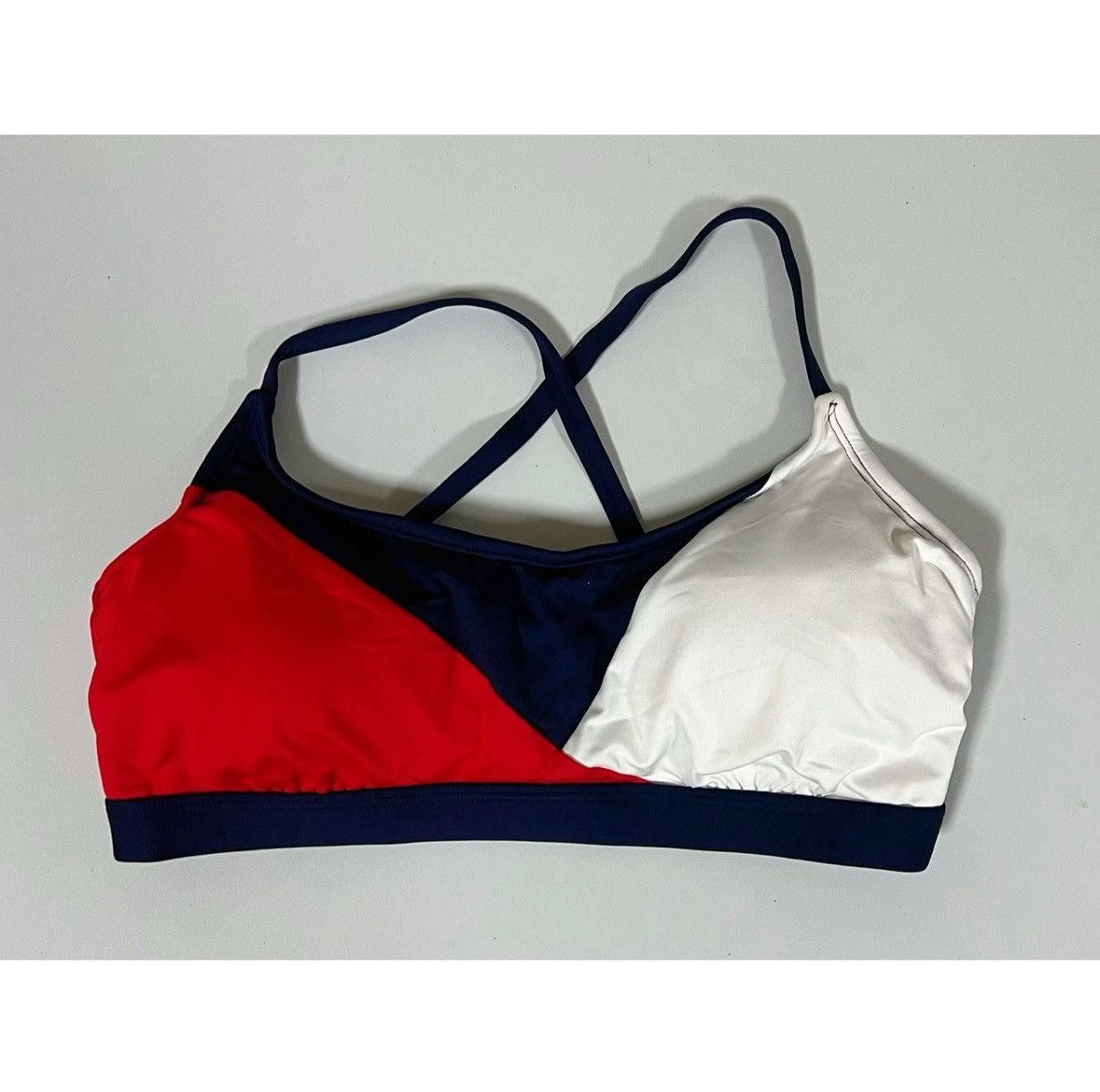 Other Navy Red White Bikini Top Swimwear Bathing Suit Size D/DD 🌹✨ Size L / US 10 / IT 46 - 2 Thumbnail