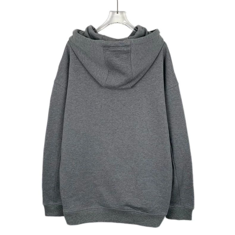 Loewe Loewe Gray logo embroidered cotton hooded drawstring long Size S / US 4 / IT 40 - 2 Thumbnail