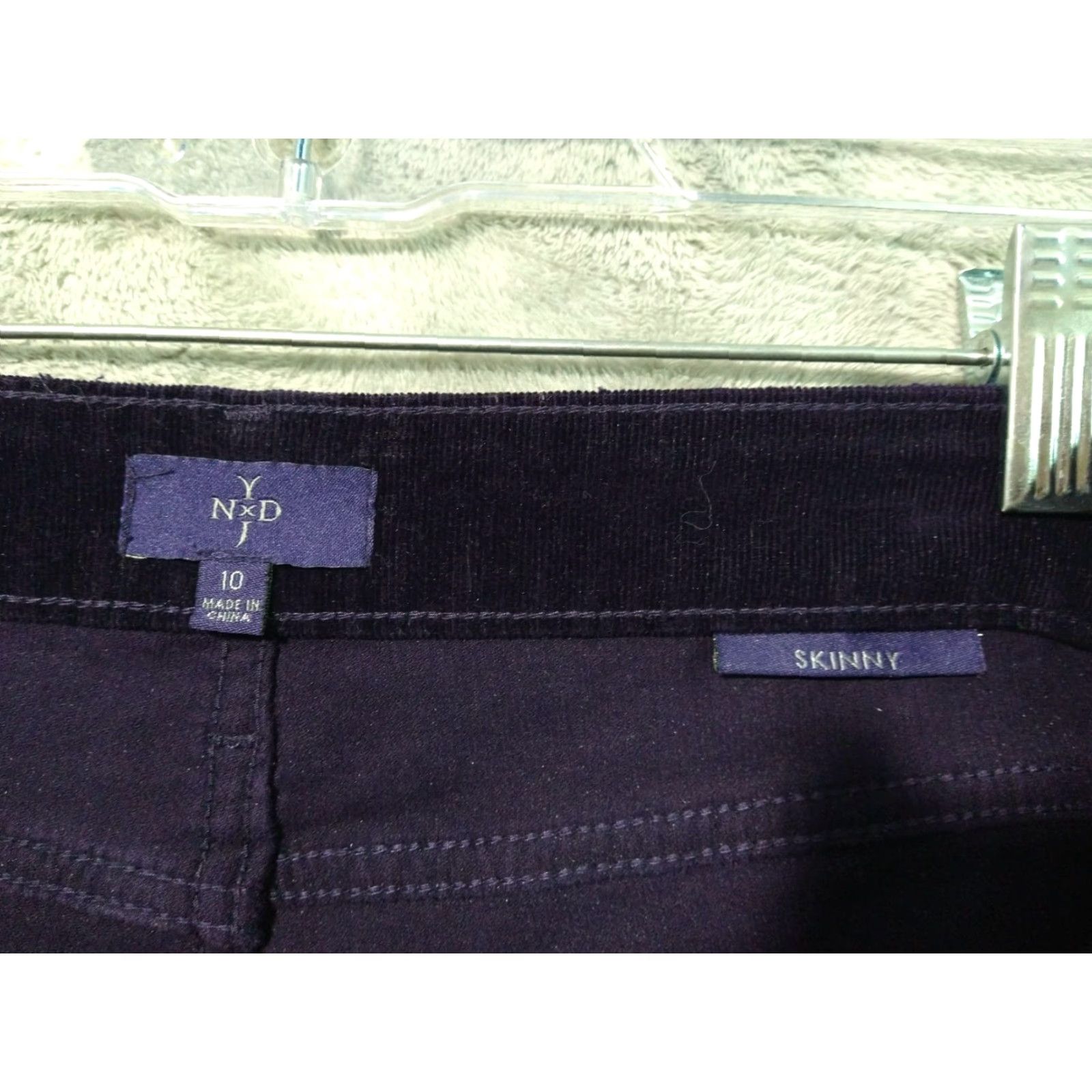 NYDJ NYDJ Women's 10 Purple Corduroy Skinny Jeans Mid Rise Stretch Size 32" / US 10 / IT 46 - 7 Thumbnail