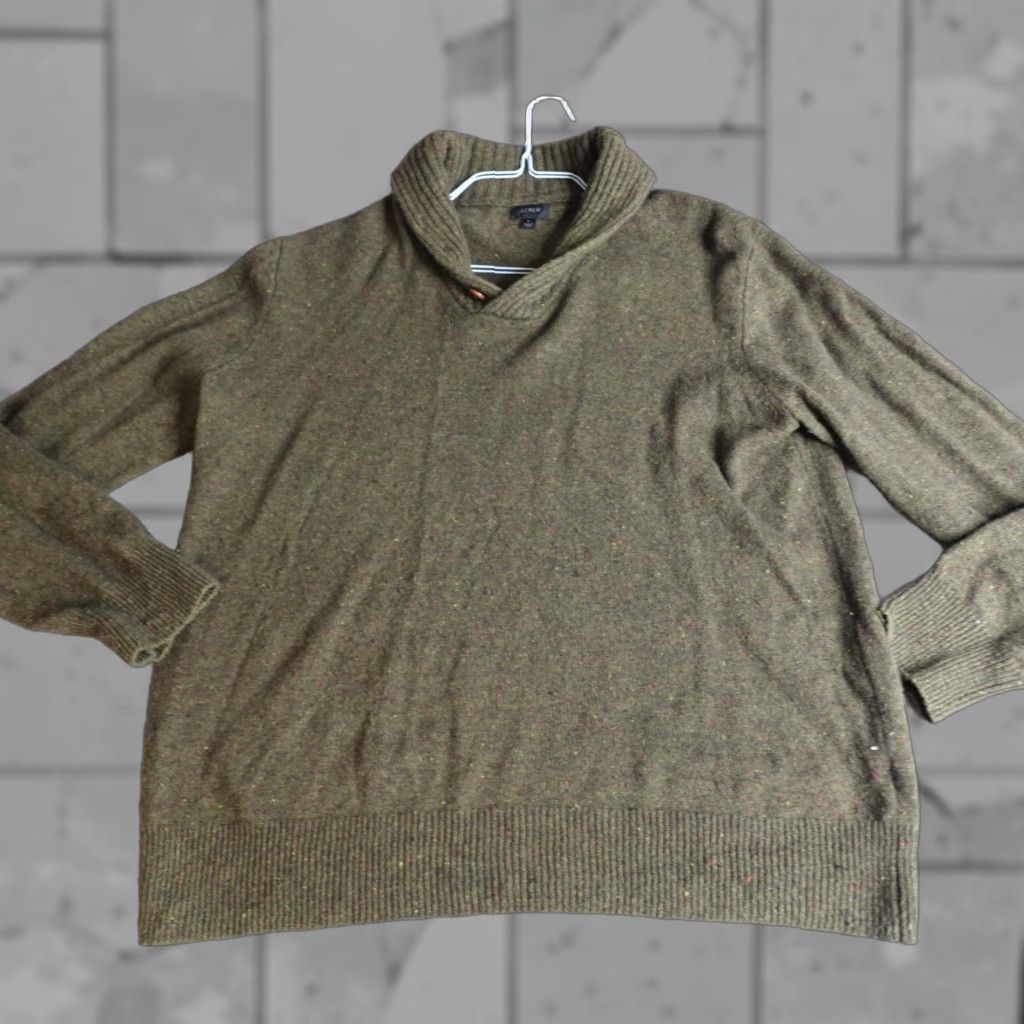 J.Crew VINTAGE J.CREW Mens Sweater Cardigan Long Sleeve Collared Shawl Green Large L Regular Mens Ships Next Business Day Size US L / EU 52-54 / 3 - 1 Thumbnail