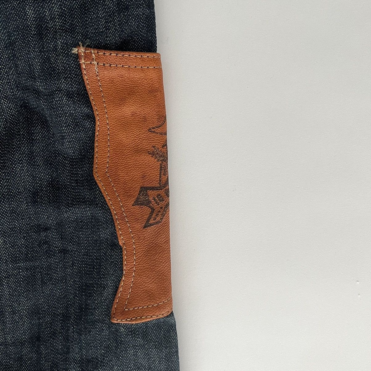 Japanese Brand × Yasuyuki Ishii Obelisk Flared Guitar Pirate Leather Pocket Jeans Size US 28 / EU 44 - 4 Thumbnail