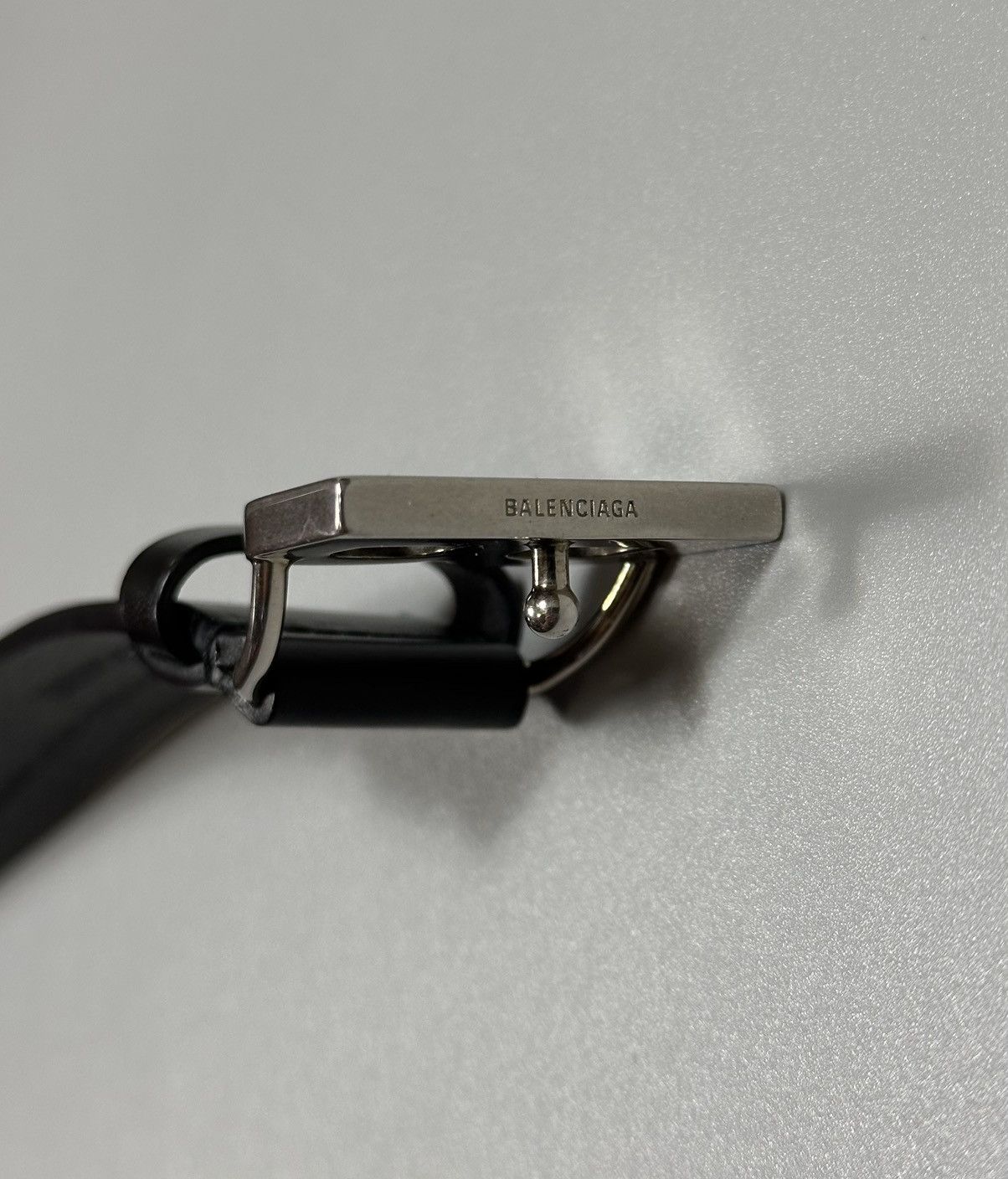 Balenciaga Balenciaga B Buckle Black Leather Belt Size ONE SIZE - 3 Thumbnail