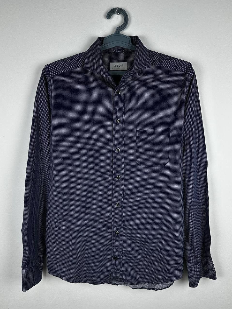 Eton Eton Casual Dot Pattern Navy Pocket Shirt Size L Size US L / EU 52-54 / 3 - 4 Thumbnail