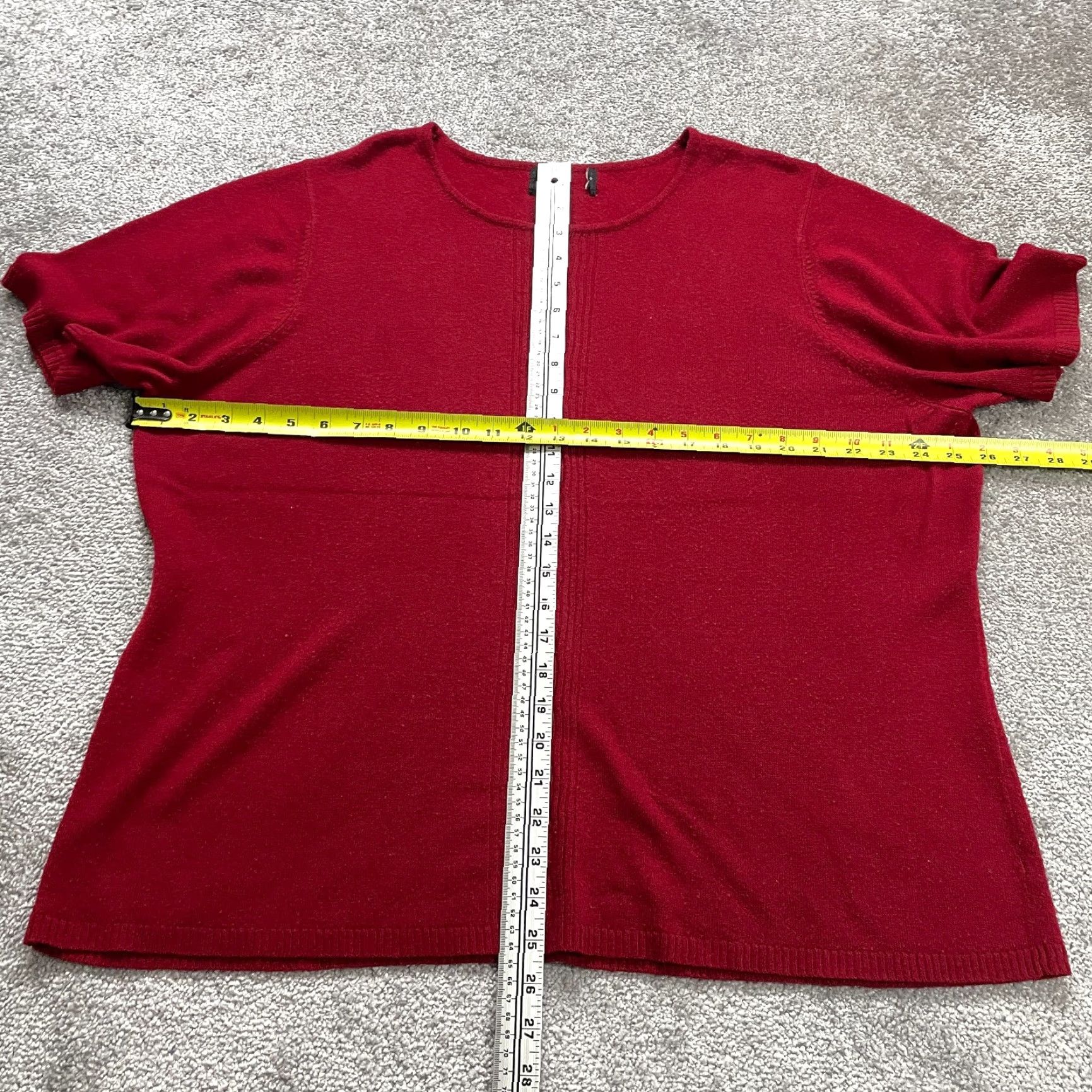 Vintage Unbranded Crew Neck Knit Sweater 2XL Red Solid Short Sleeve Casual Womens Size XXL / US 16-18 / IT 52-54 - 5 Thumbnail