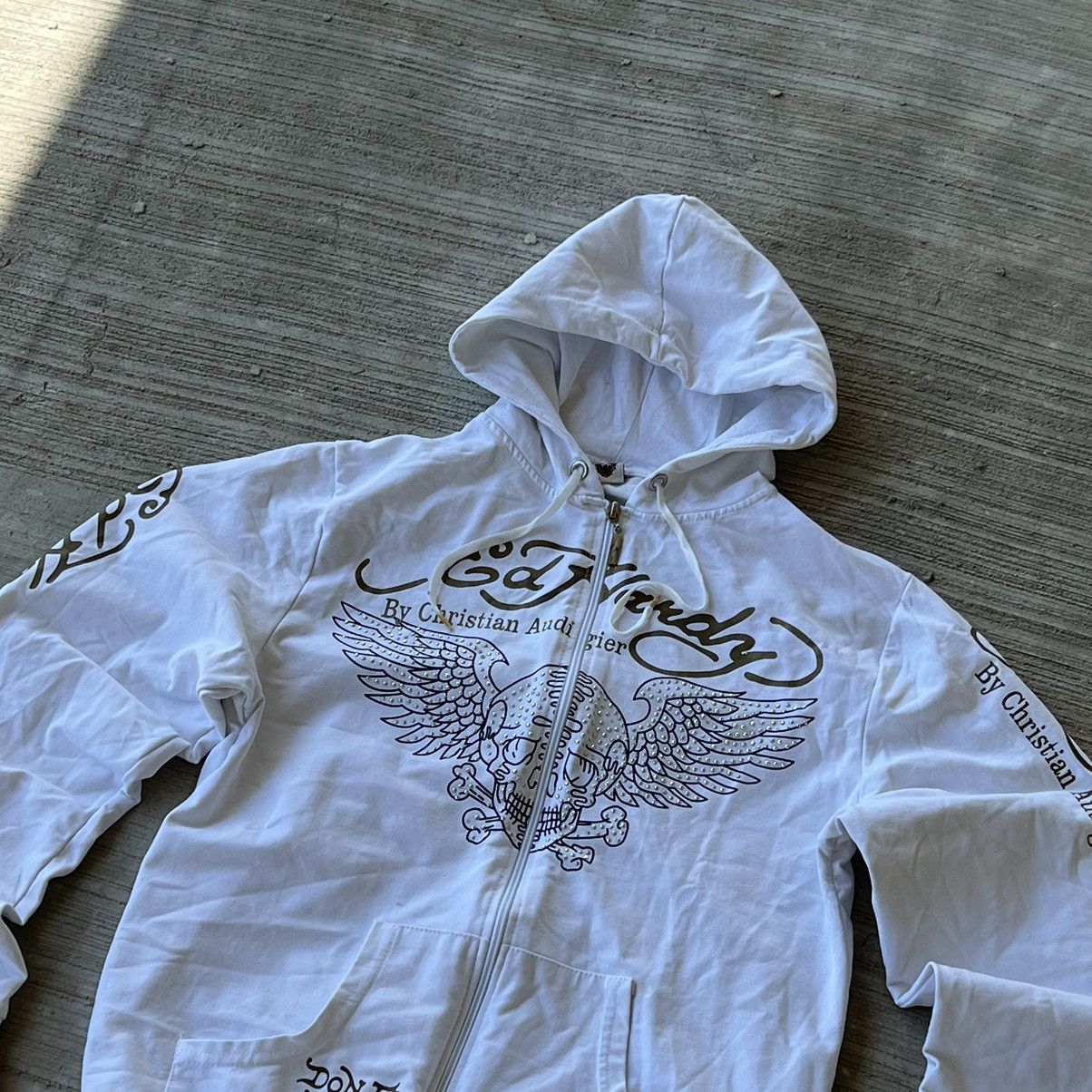 Christian Audigier Christian Audigier Vintage Big Logo Ed Hardy Style ZipHoodie Size US XL / EU 56 / 4 - 3 Thumbnail