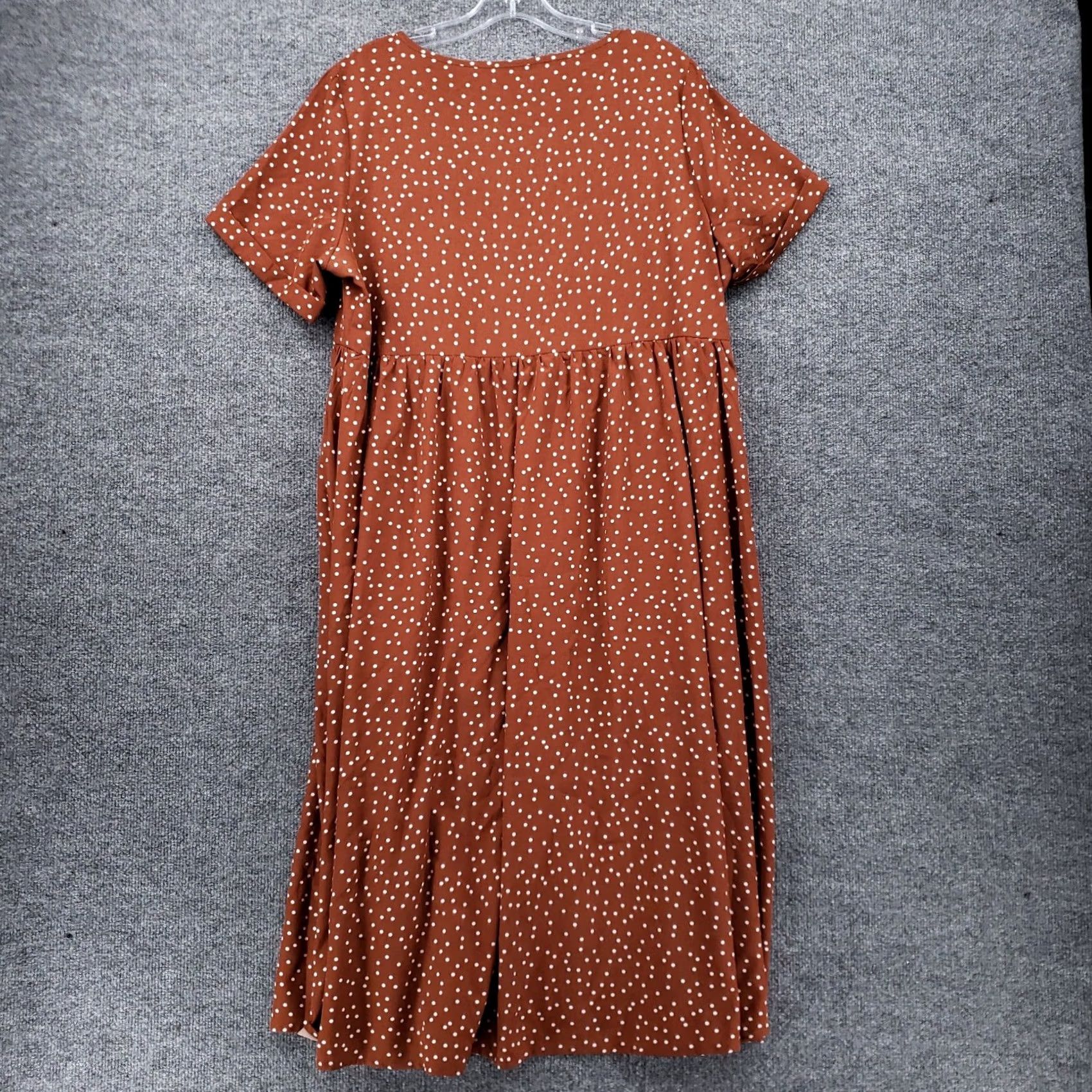 Shein Shein Dress Women Brown A-Line Knee Length Polka Dots Short Sleeves Polyester 12 Size 34" / US 12 / IT 48 - 2 Thumbnail