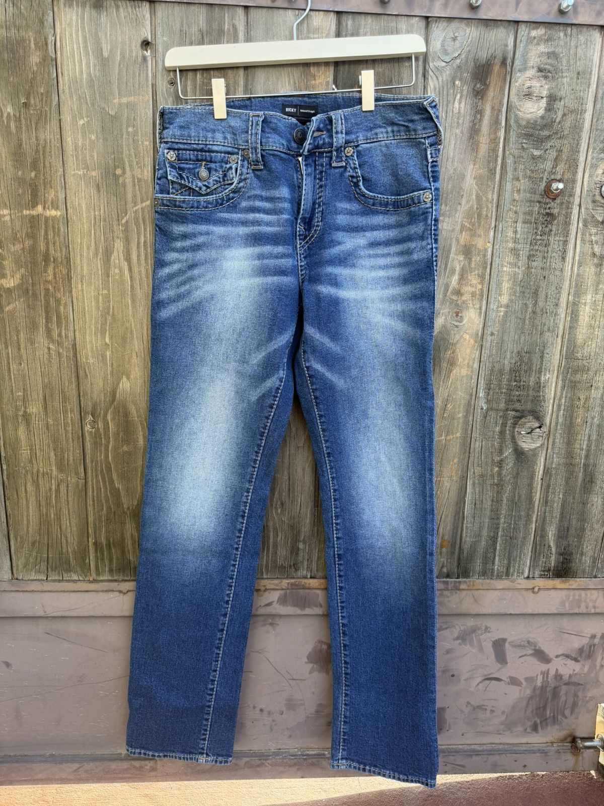 True Religion True Religion Ricky Relaxed Straight Jeans Size US 30 / EU 46 - 2 Thumbnail
