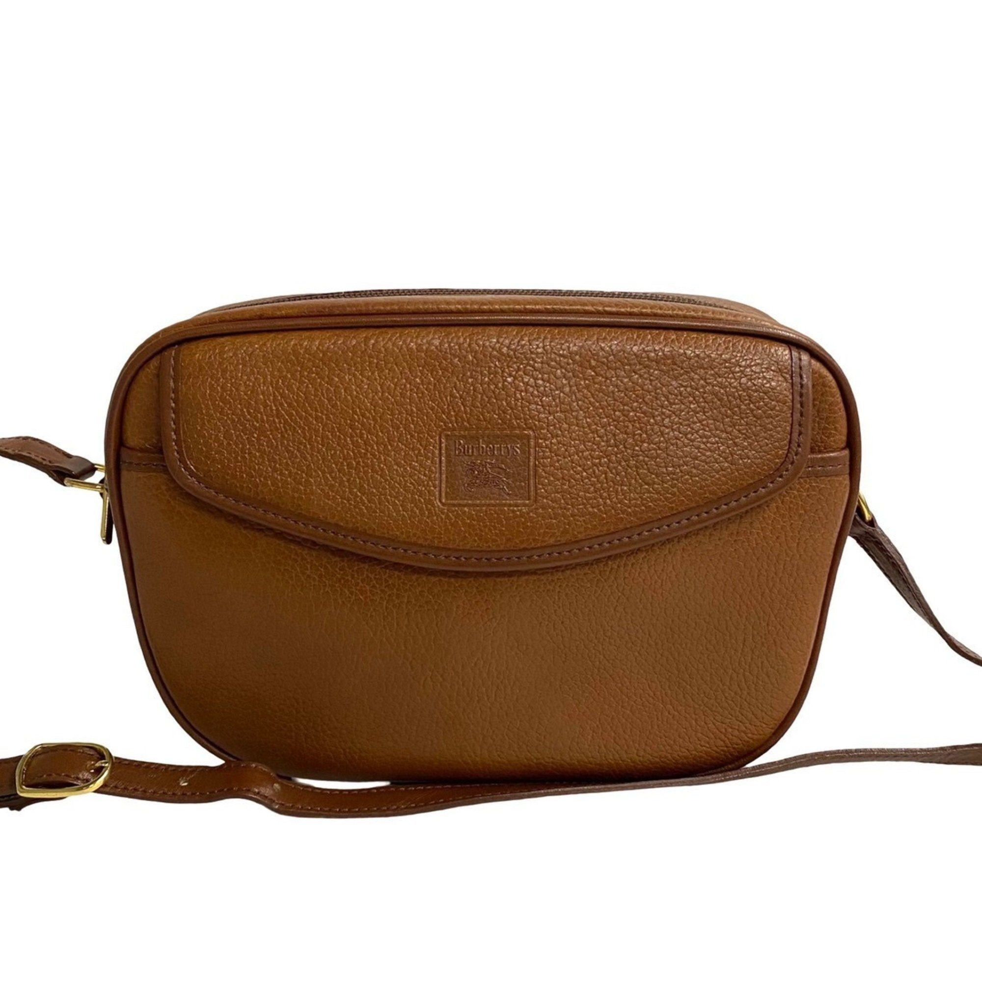 image of Burberry Nova Check Shadow Horse Leather Shoulder Bag Pochette Brown 30109, Women's