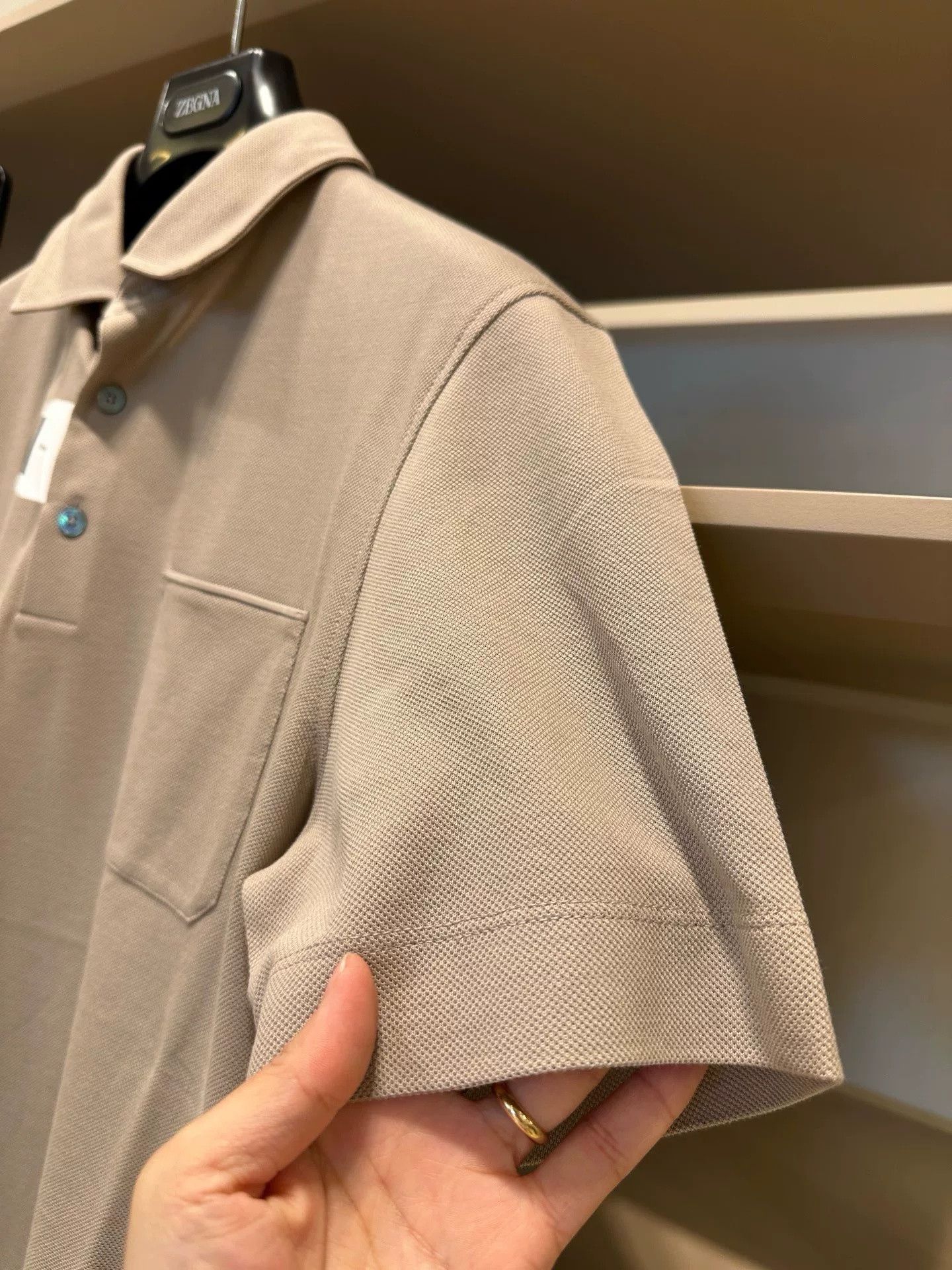 Ermenegildo Zegna Zegna Beige Men’s Polo Shirt Size US M / EU 48-50 / 2 - 3 Thumbnail