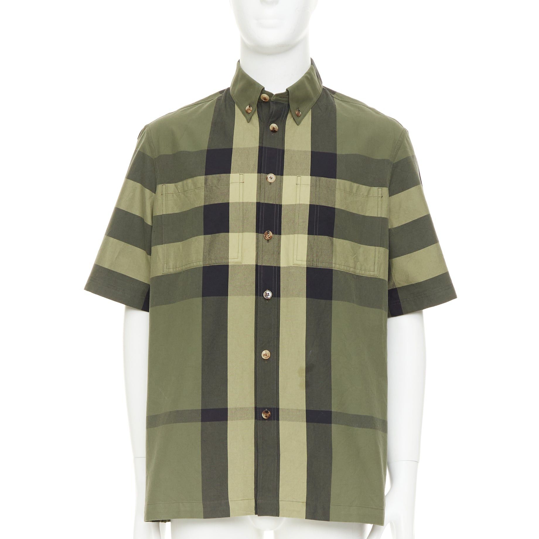 Burberry BURBERRY Travis military green black oversized vintage House Check boxy cotton shirt M Size US M / EU 48-50 / 2 - 1 Thumbnail