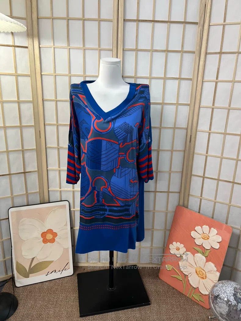 Hermes Hermes Blue knit dress, 88% viscose 12% silk Size XXS / US 00 / IT 34 - 1 Thumbnail