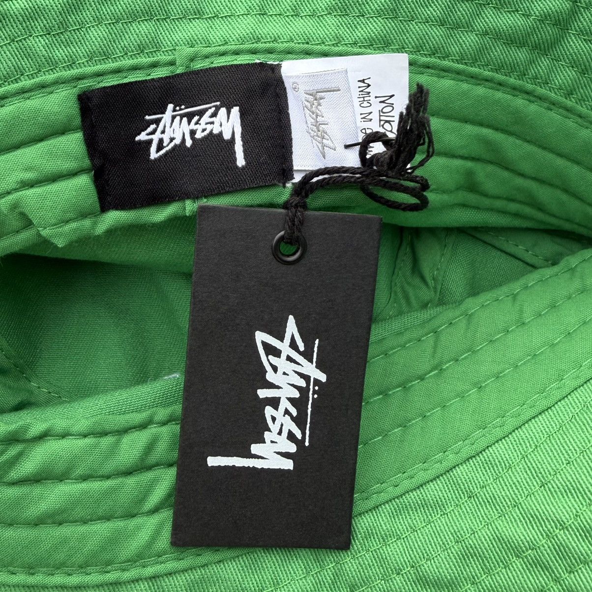 Stussy Stussy Big Stock Embroidery Logo Bucket Hat Green Size ONE SIZE - 7 Thumbnail