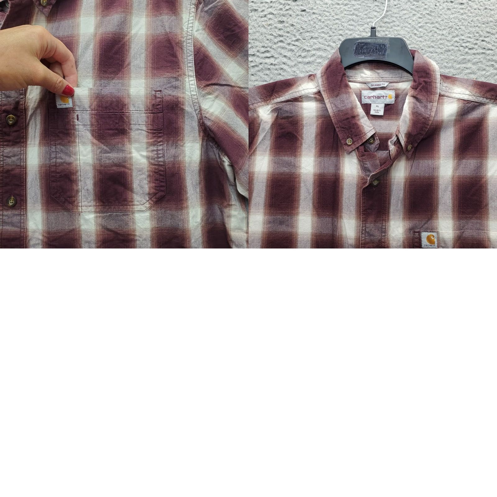 Carhartt Carhartt Mens XL Multi Plaid Relaxed Short Sleeve Button-Up Shirt Size US XL / EU 56 / 4 - 8 Thumbnail