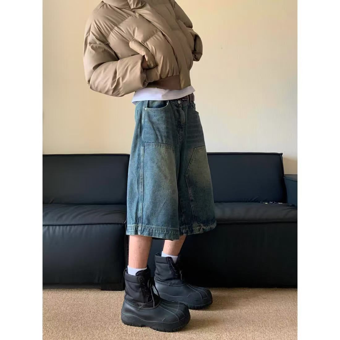 Japanese Brand × Jean Street washed distressed casual denim shorts Size US 32 / EU 48 - 2 Thumbnail