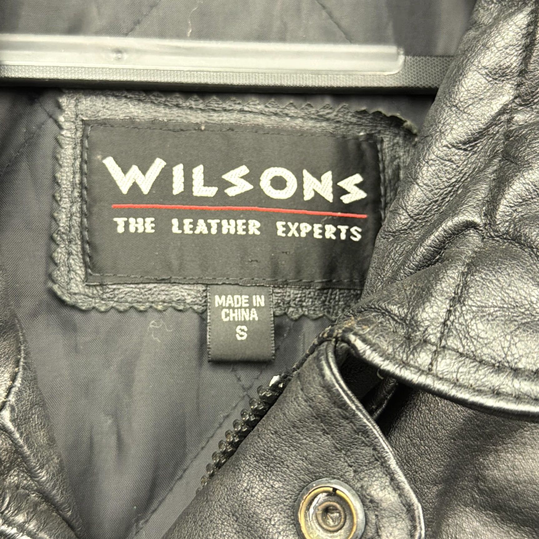 Vintage Wilsons Leather Coat Mens Small Black Parka Full Zip Toggle Pockets Lined Warm Size US S / EU 44-46 / 1 - 5 Thumbnail