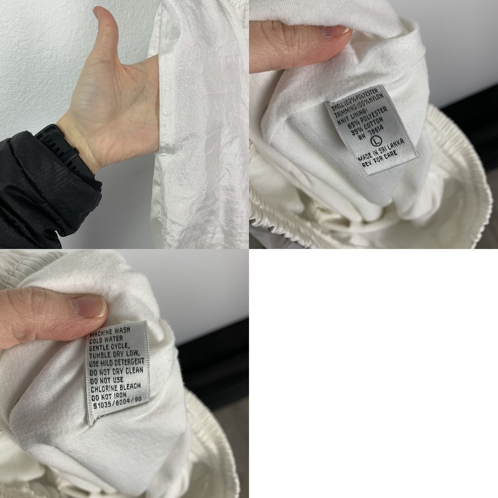 Vintage VINTAGE White Shiny Nylon Track Pants Windbreaker Women's L Elastic Size 36" / US 14 / IT 50 - 8 Thumbnail