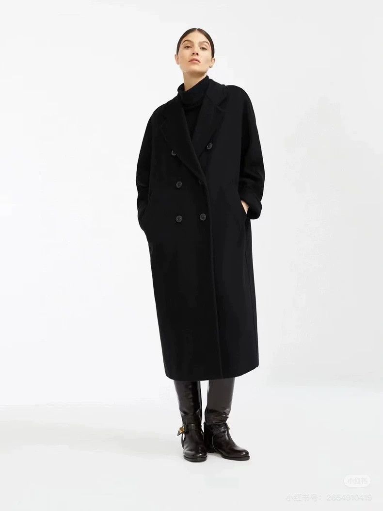 Max Mara Max Mara Black double-breasted long coat Size M / US 6-8 / IT 42-44 - 7 Thumbnail