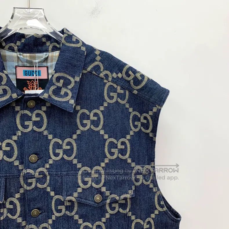 Gucci Gucci Dark blue logo jacquard full-print cotton lapel sing Size US L / EU 52-54 / 3 - 3 Thumbnail