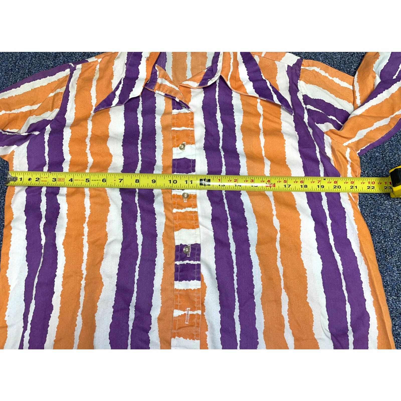 Sears VINTAGE Sears Shirt All Over Print Mens Medium 70s Nylon KLOPMAN MILLS Long Sleeve Button-Front Hipppy Decade 1970s Size US M / EU 48-50 / 2 - 4 Thumbnail