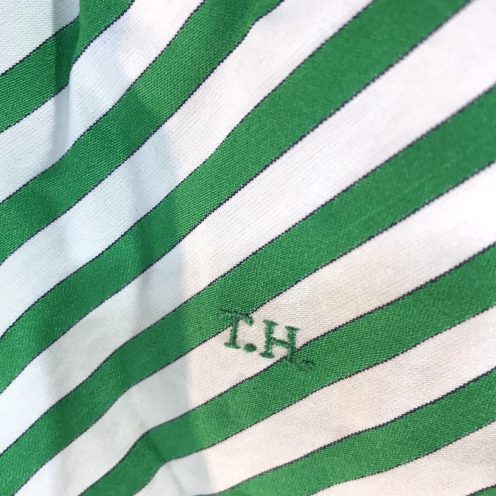 Tommy Hilfiger Tommy Hilfiger Grn/Wht Striped Business Button Up Womens Size M Size M / US 6-8 / IT 42-44 - 4 Thumbnail