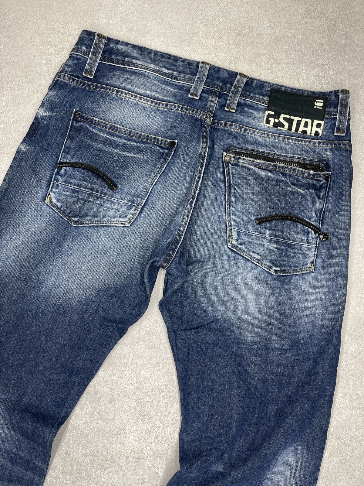 G-Star Vintage G Star Raw Attacc Low Denim Jeans Blue Y2K Size US 33 - 3 Thumbnail