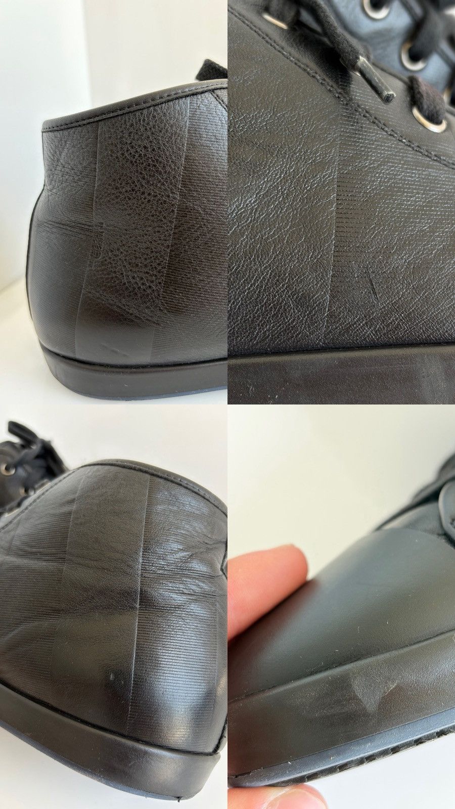 Fendi Fendi FF Black Leather High-Top Sneakers Shoes US8 EU41 Size US 8 / EU 41 - 14 Thumbnail