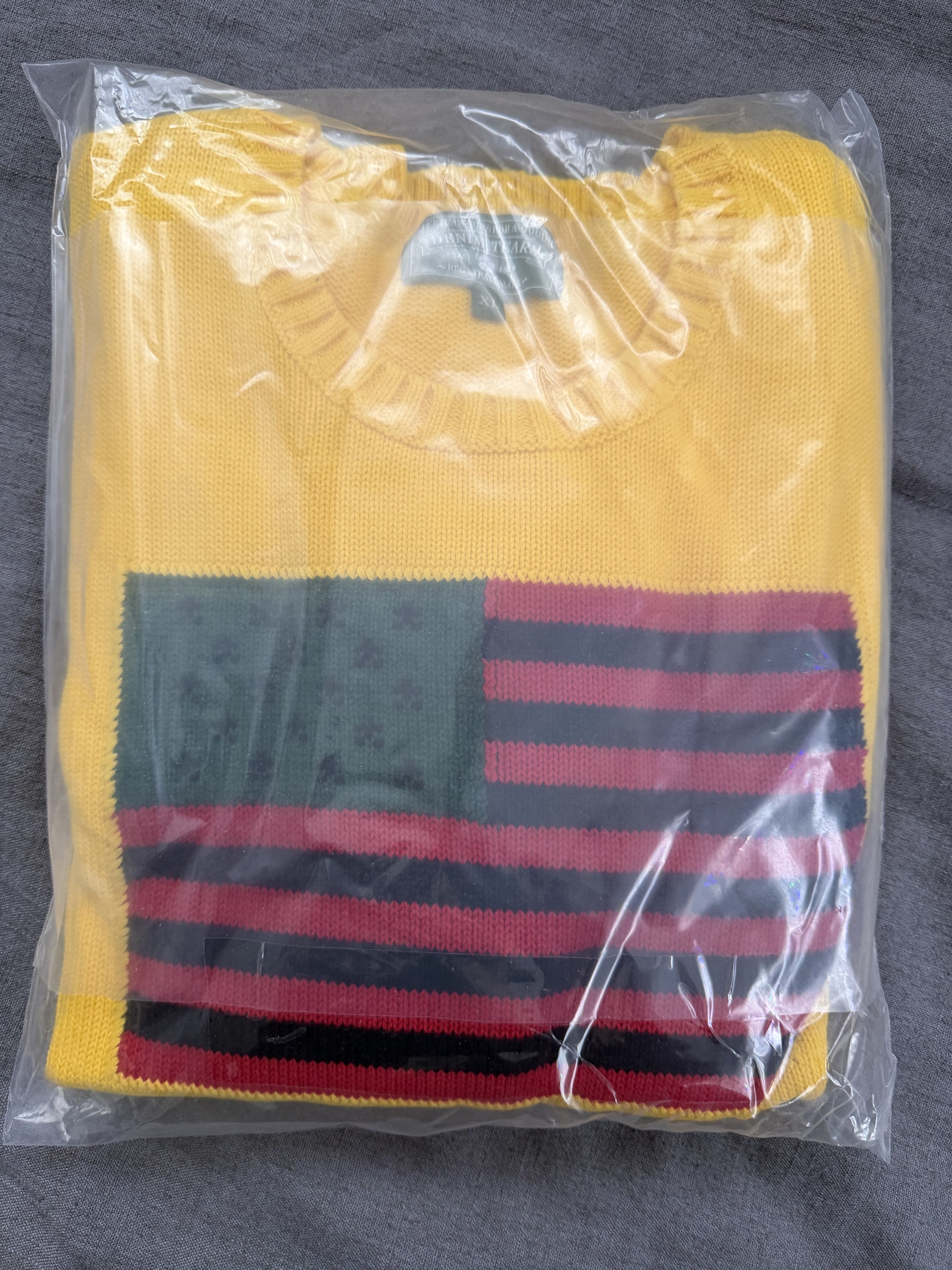 DENIM TEARS RARE Denim Tears Tyson Beckford Yellow Knit Sweater XL (NEW) Size US XL / EU 56 / 4 - 6 Thumbnail