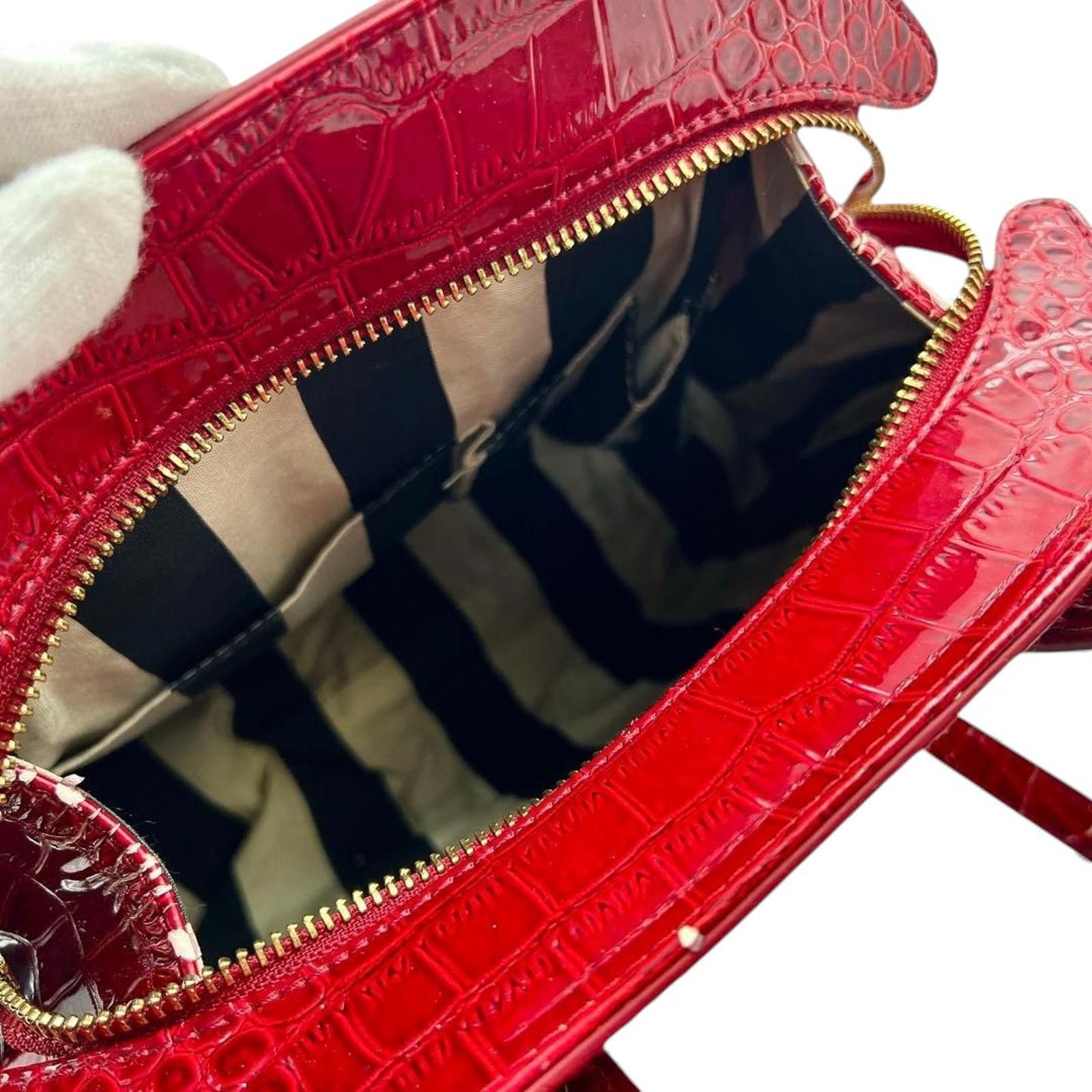 Vivienne Westwood Vivienne Westwood - Red Croc-Effect Leather Handbag Size ONE SIZE - 5 Thumbnail