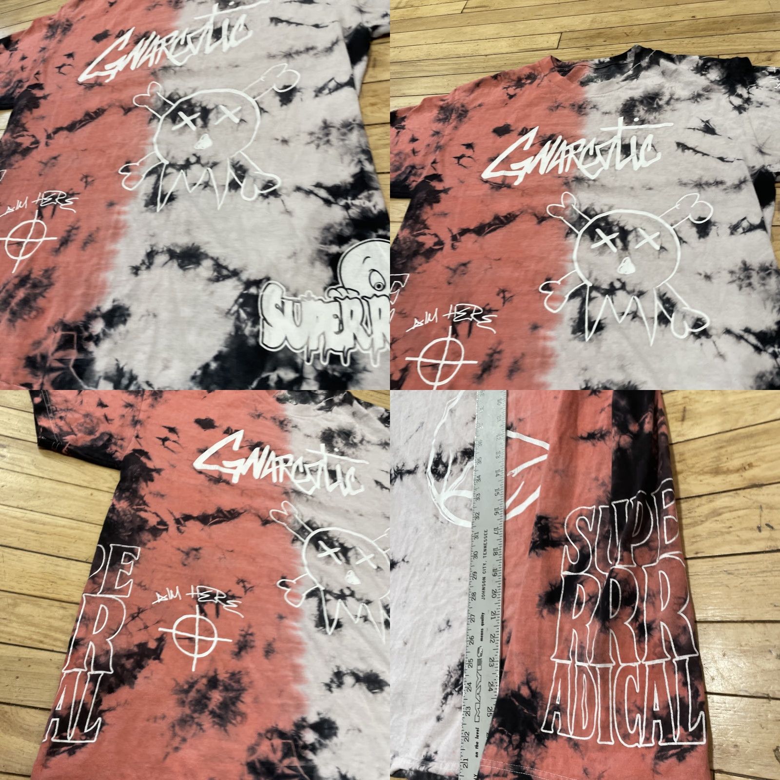 Pinko GNARCOTIC Street Addict Mens L Black Pink Tie Gye Graphic 2side HipHop T-Shirt Shirt Pink Black Logo Crew Neck Short Sleeve Knitرت Size US L / EU 52-54 / 3 - 9 Thumbnail