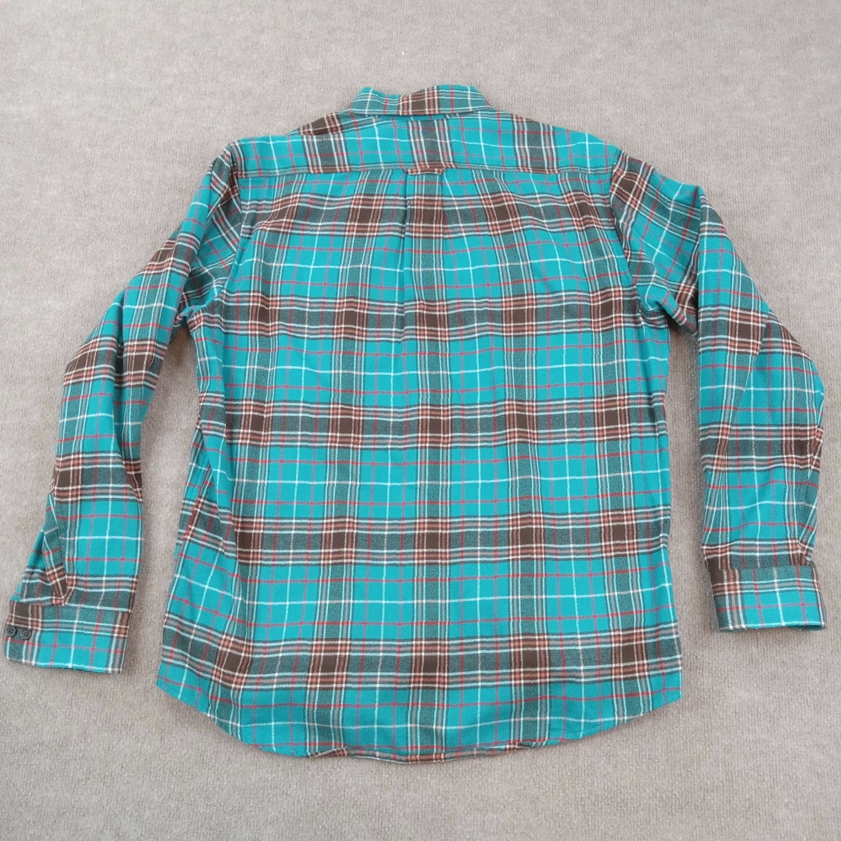 Lands' End Lands End Shirt Mens 16-16.5 Blue Brown Plaid Flannel Traditional Fit Button Up Shirt - Mens Regular Size 16 Blue Plaid Size US L / EU 52-54 / 3 - 8 Thumbnail