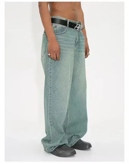 Designer × Japanese Brand × Jean faded distressed y2k baggy jeans Size US 31 - 3 Thumbnail