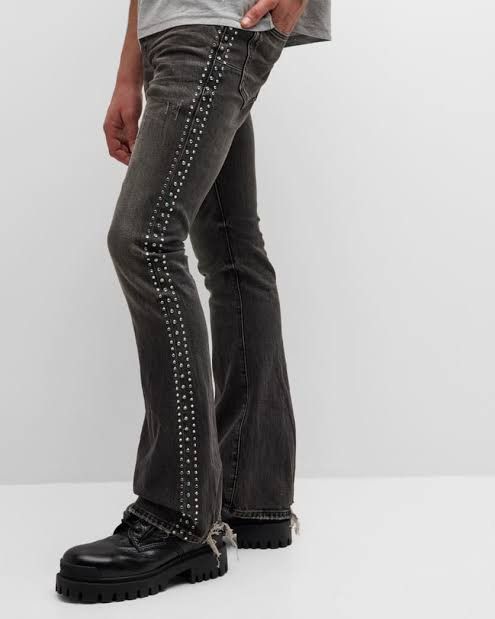 Purple Brand Vintage flared jeans with crystals P004 Size US 32 / EU 48 - 1 Thumbnail