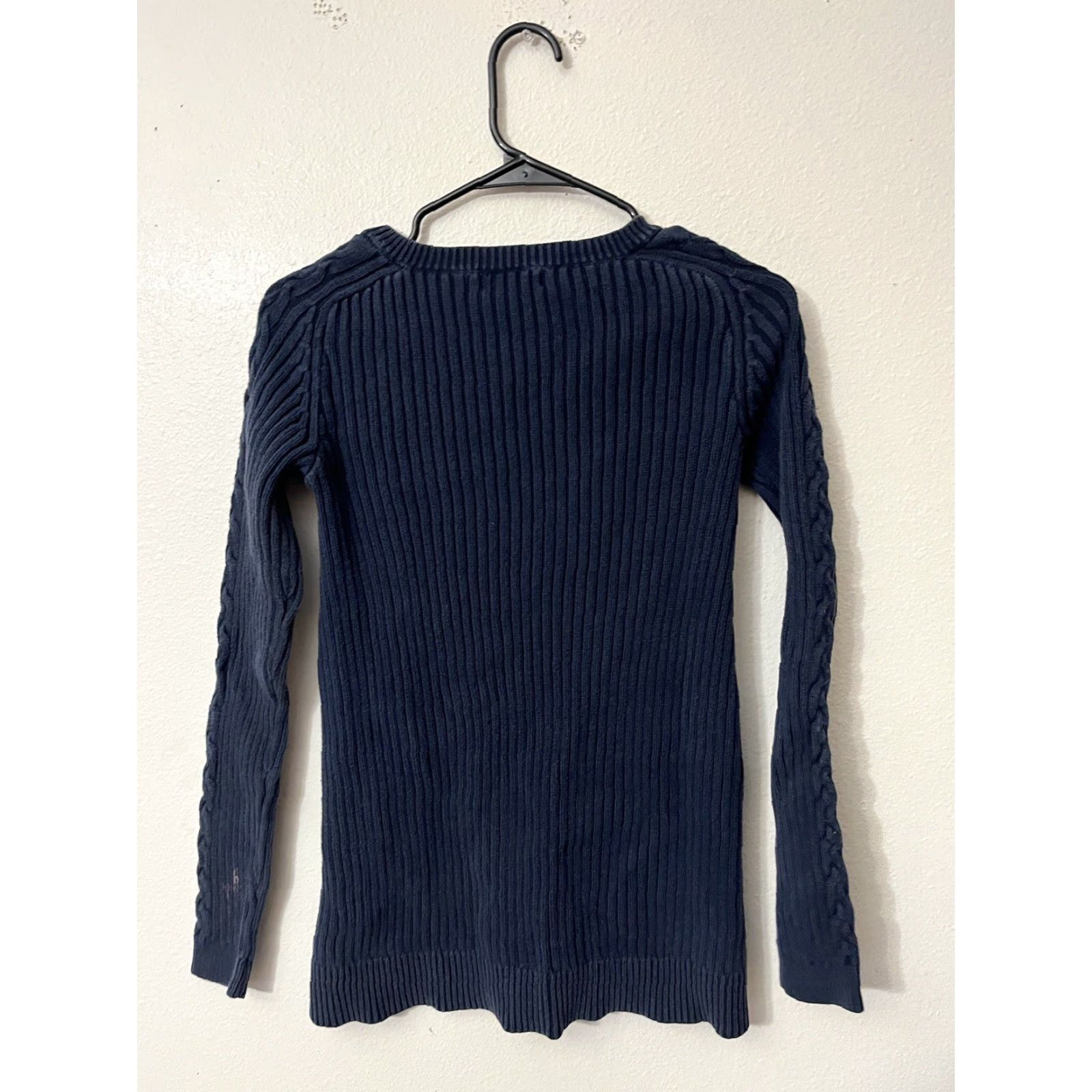Nautica VINTAGE Nautica Blue Cable Knit Sweater Women Small Regular Cotton Blend Long Sleeve Fall Winter Size S / US 4 / IT 40 - 3 Thumbnail