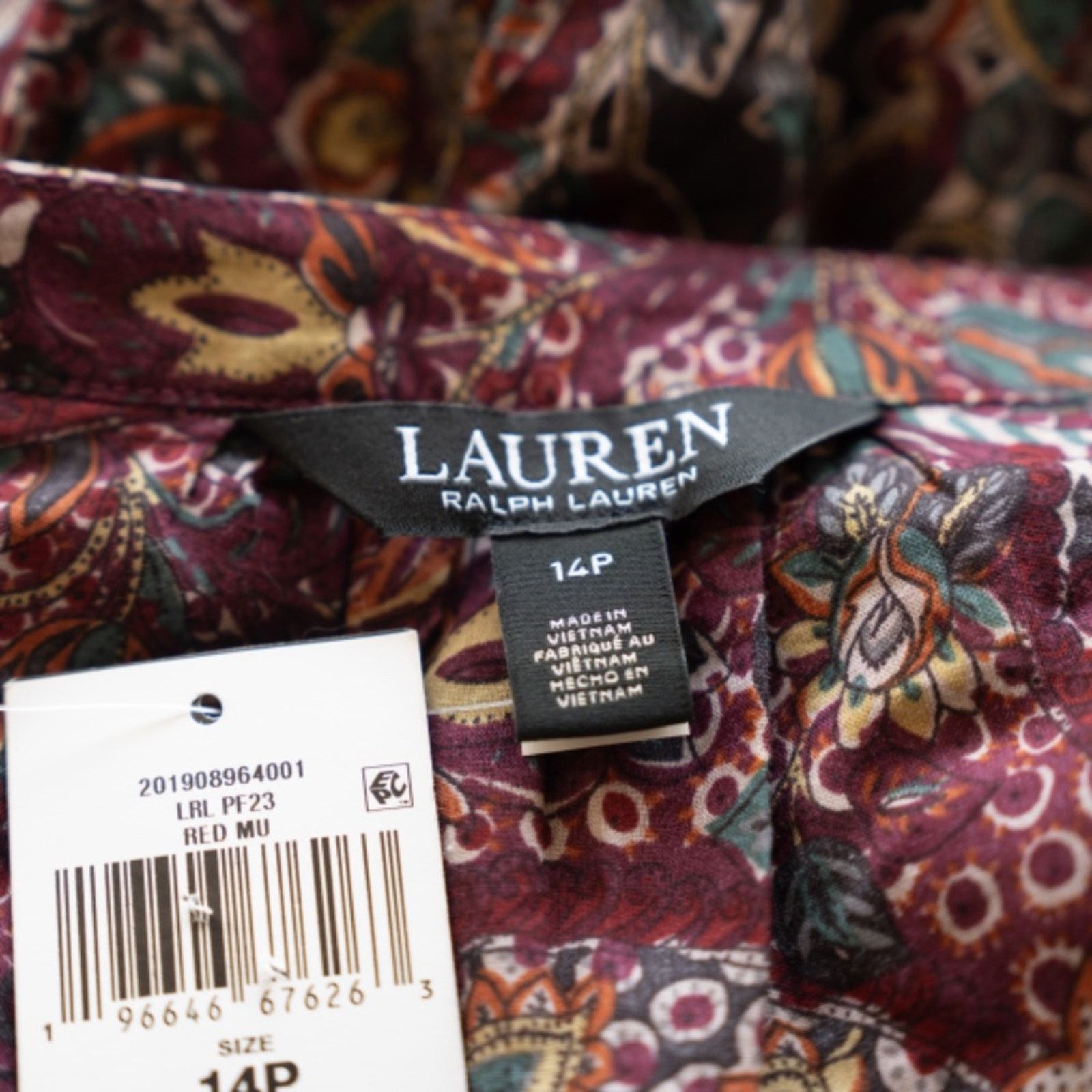 Lauren Ralph Lauren Lauren Ralph Lauren. Petite Floral Belted Cotton Dress. Size XL / US 12-14 / IT 48-50 - 3 Thumbnail