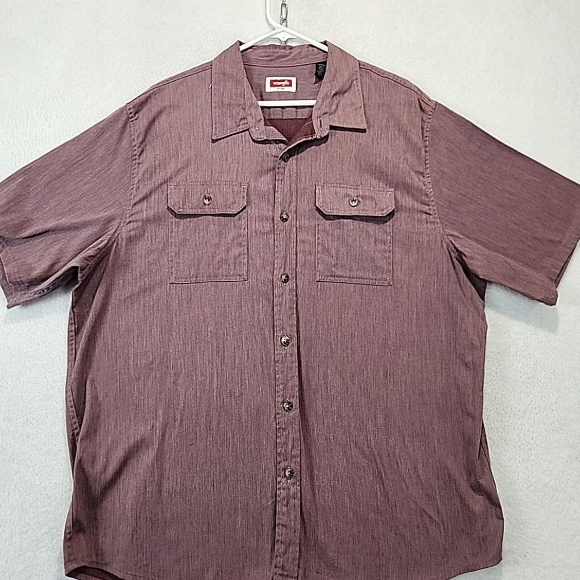Wrangler Wrangler Men’s XL Short Sleeve Shirt Red Chambray Western Safari Pocket Button-Up Shirt Boys? Size US XL / EU 56 / 4 - 4 Thumbnail
