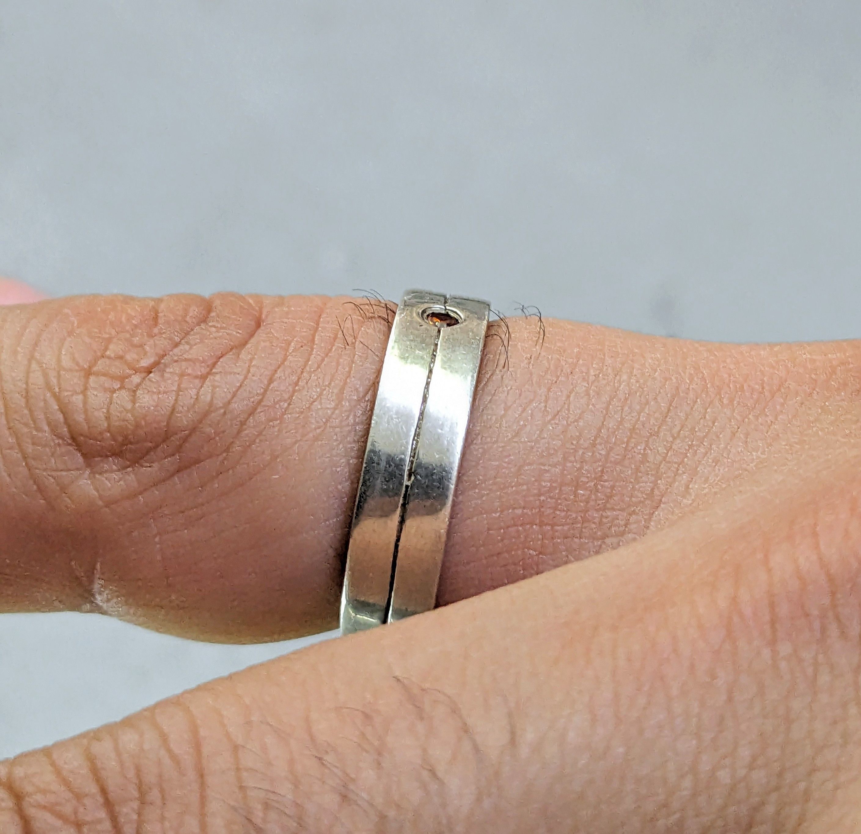 Jewelry Vintage Sterling Silver Ring Orange 8.75 Modern Minimalist Size ONE SIZE - 10 Thumbnail