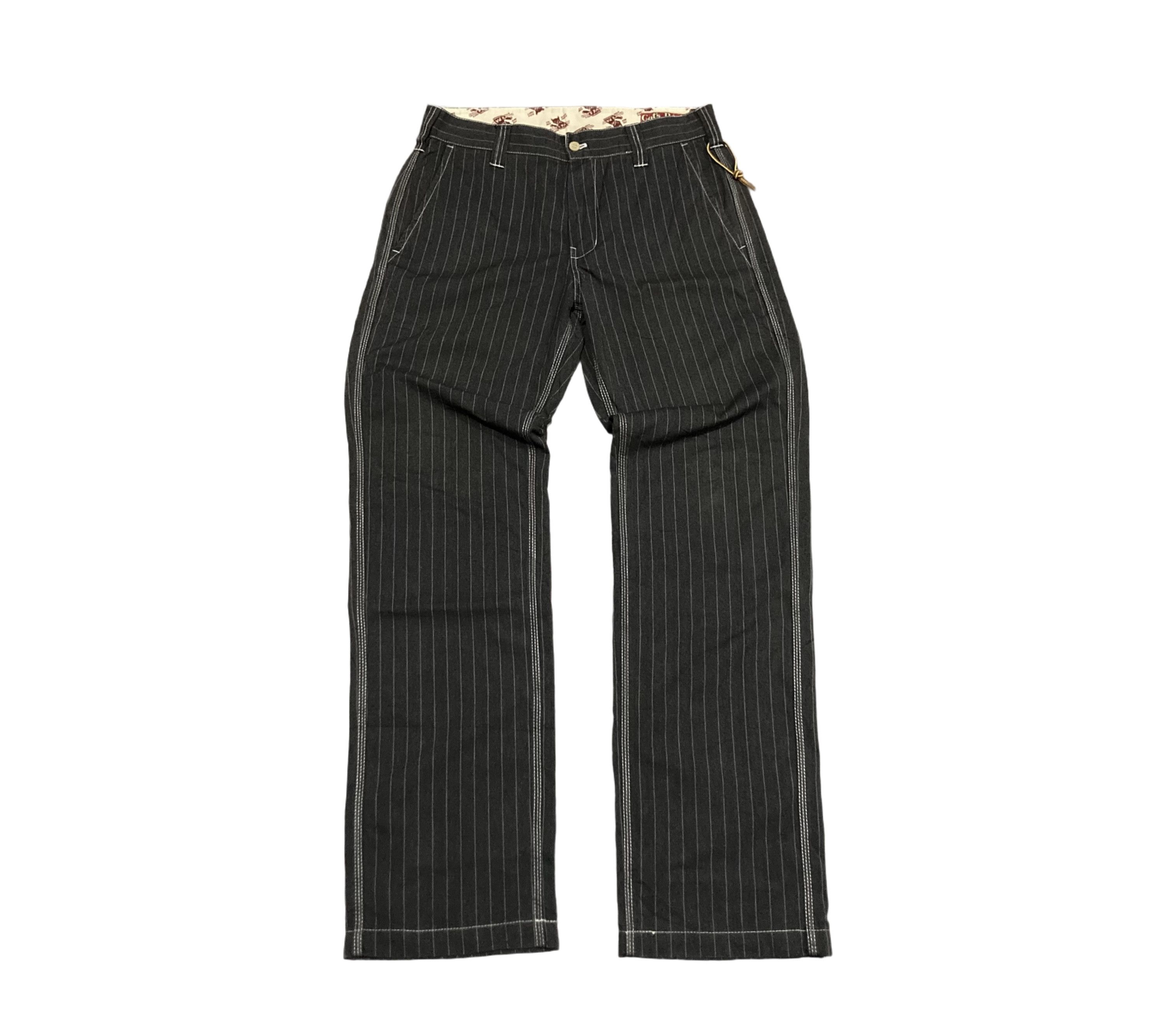 Japanese Brand × Sugar Cane × Toyo Enterprises Cat's Paw by Toyo Ent Striped Workers Pant Size US 32 / EU 48 - 1 Thumbnail