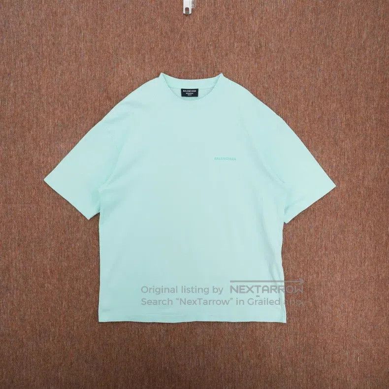 Balenciaga Balenciaga Mint green embroidered logo short-sleeve T-shir Size US M / EU 48-50 / 2 - 1 Thumbnail