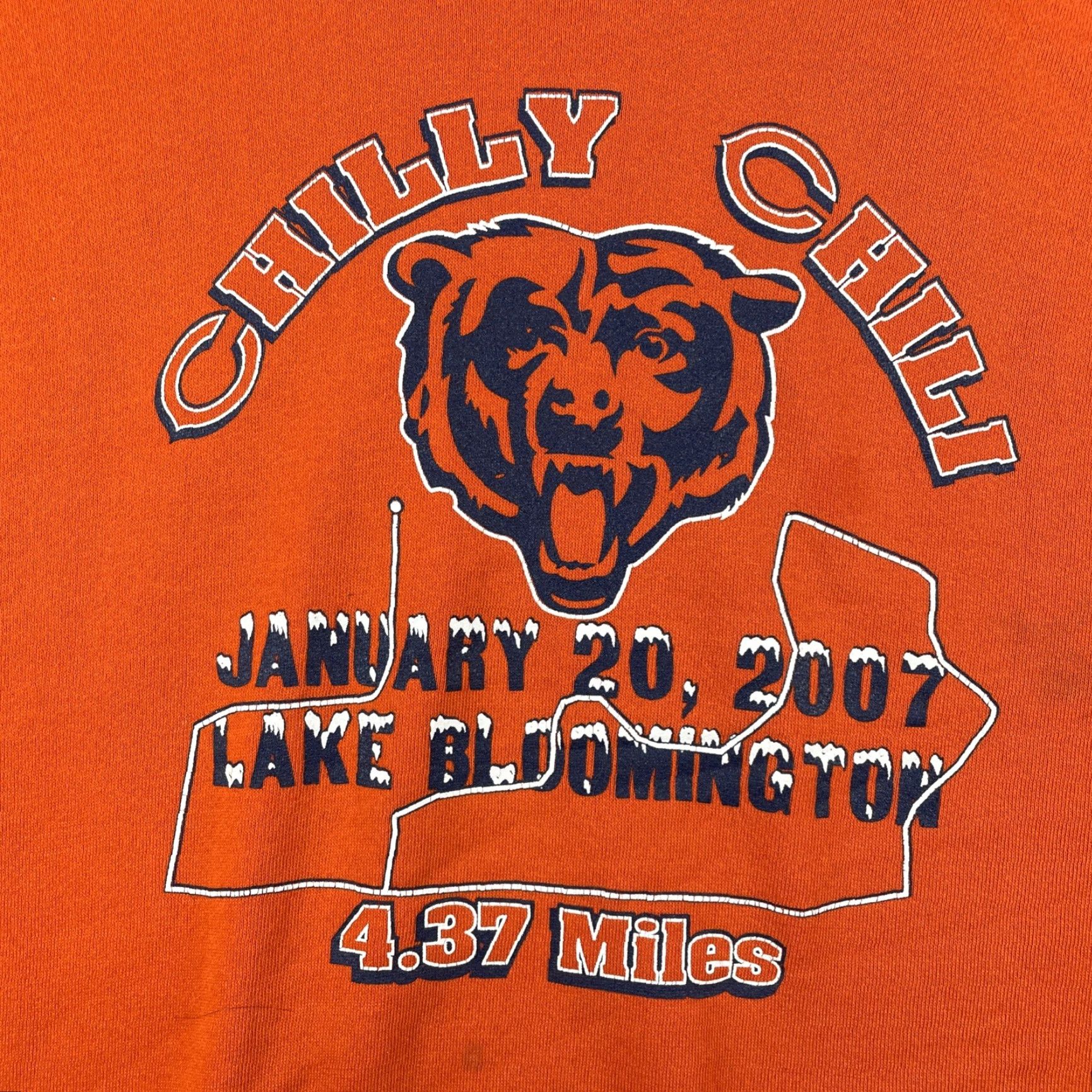 Vintage VINTAGE Chicago Bears Chilly Chili Lake Bloomington Run 2007 Russell Sweater 2XL Orange Size US XXL / EU 58 / 5 - 3 Thumbnail