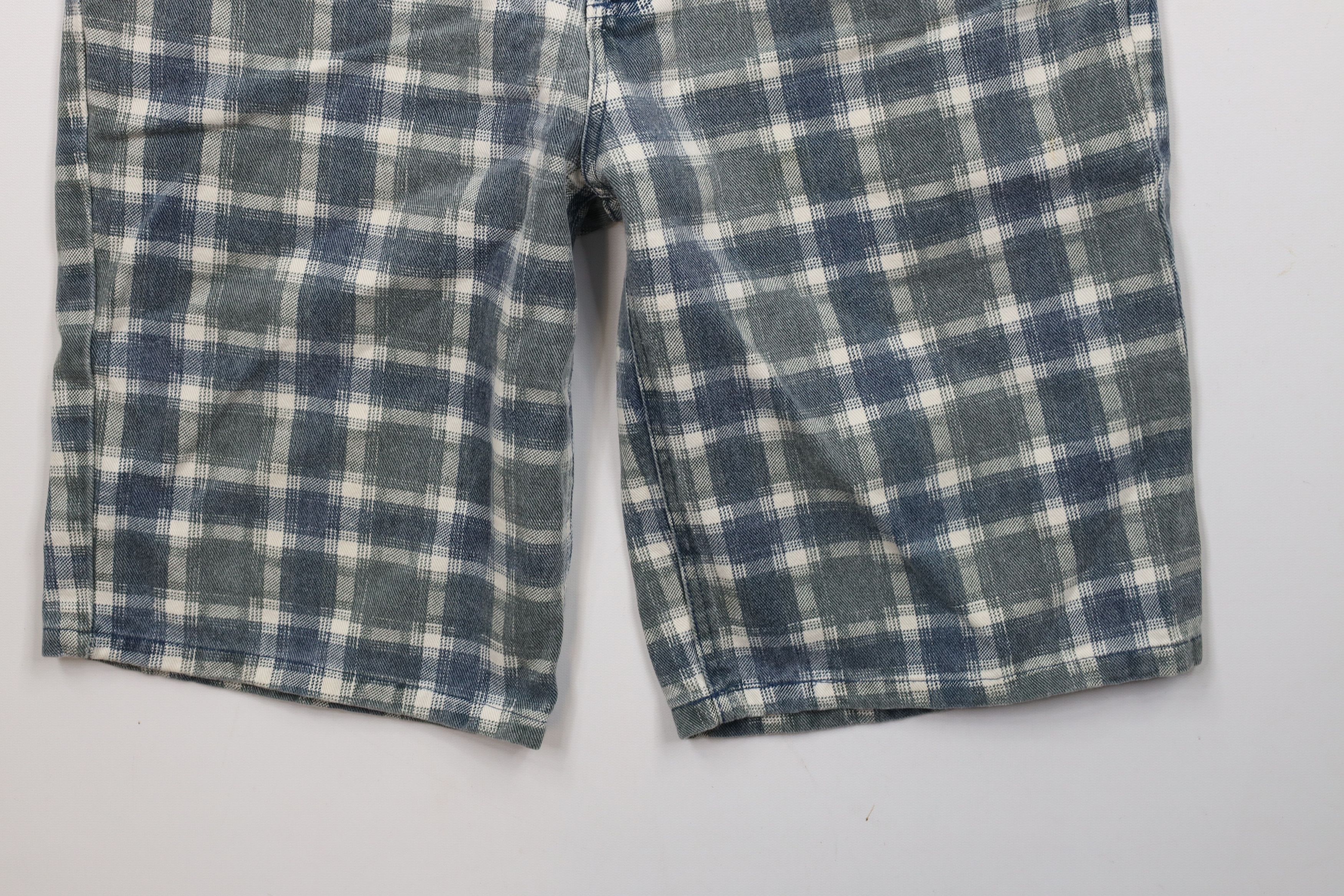 Vintage Vintage 90s Streetwear Fit Denim Jean Shorts Jorts Plaid Size US 30 / EU 46 - 4 Thumbnail