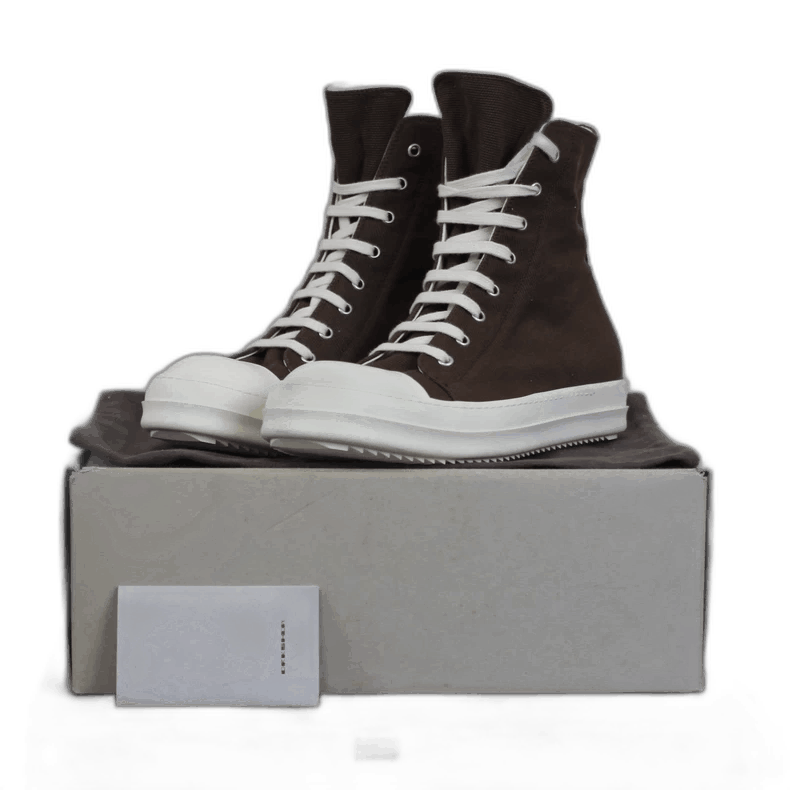 Rick Owens rickowens brown high top sneakers Size US 10 / EU 43 - 1 Thumbnail