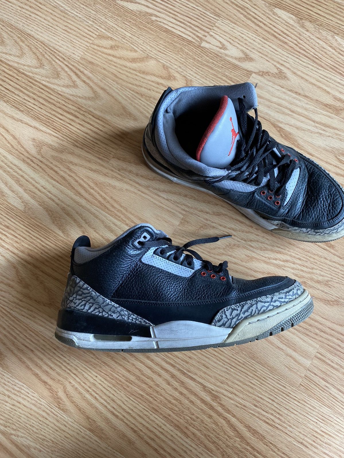 Jordan Brand × Nike Air Jordan 3 Retro Black Cement Size US 11.5 / EU 44-45 - 3 Thumbnail