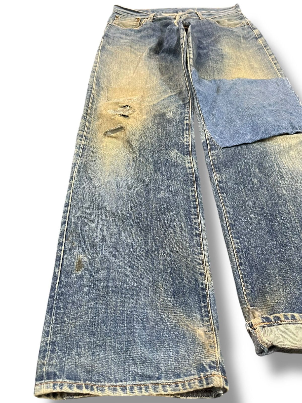 Japanese Brand × Le Grande Bleu (L.G.B.) × Warehouse Vintage Unique Clothing Warehouse Selvedge Mudwash Denim Size US 33 - 5 Thumbnail