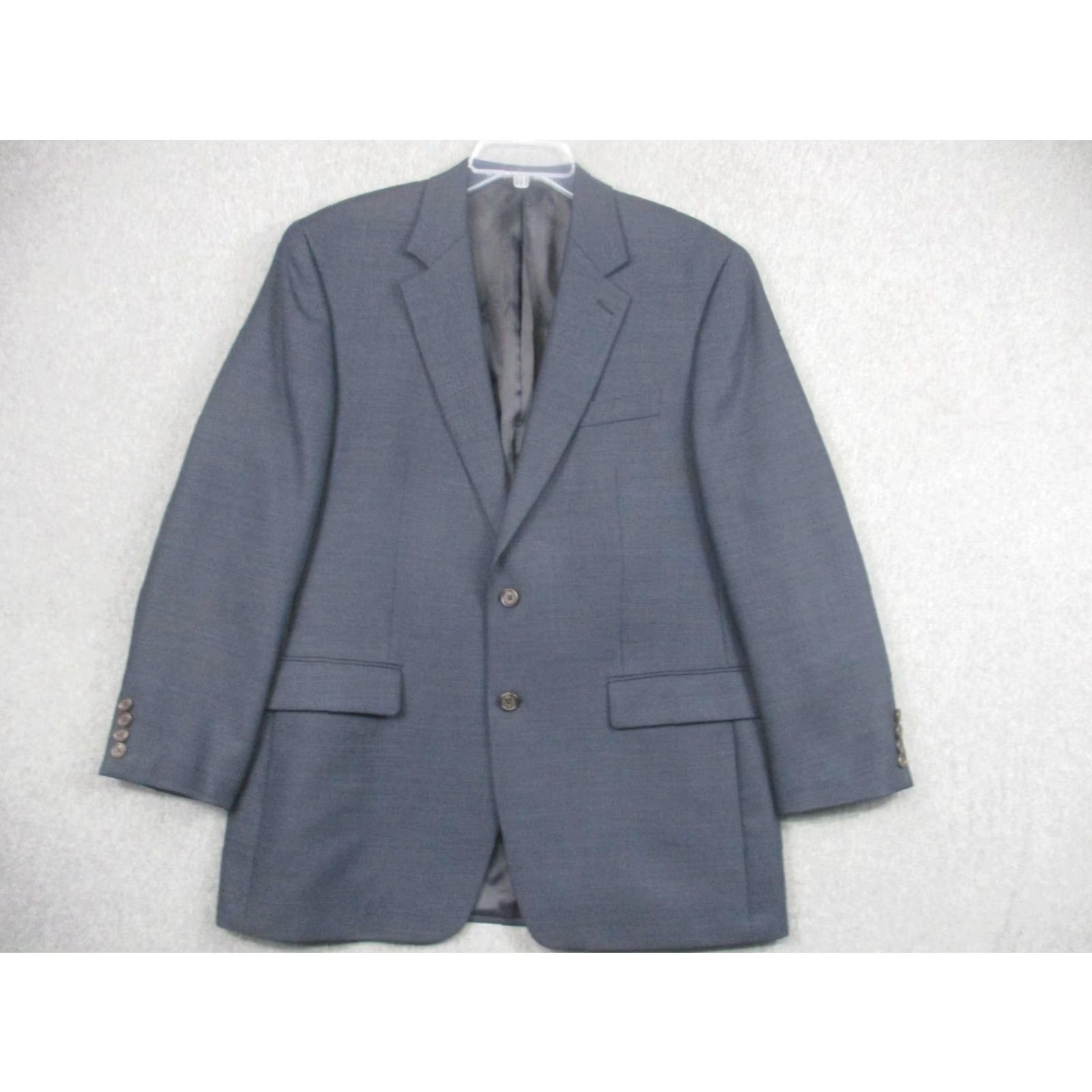 Ralph Lauren Lauren Ralph Lauren Suit Jacket Mens 42R Blue Wool Two-Button Notch Sport Coat - Business Formal Wedding Mens 42 Regular Blue Wool Jacket Size 42R - 2 Thumbnail