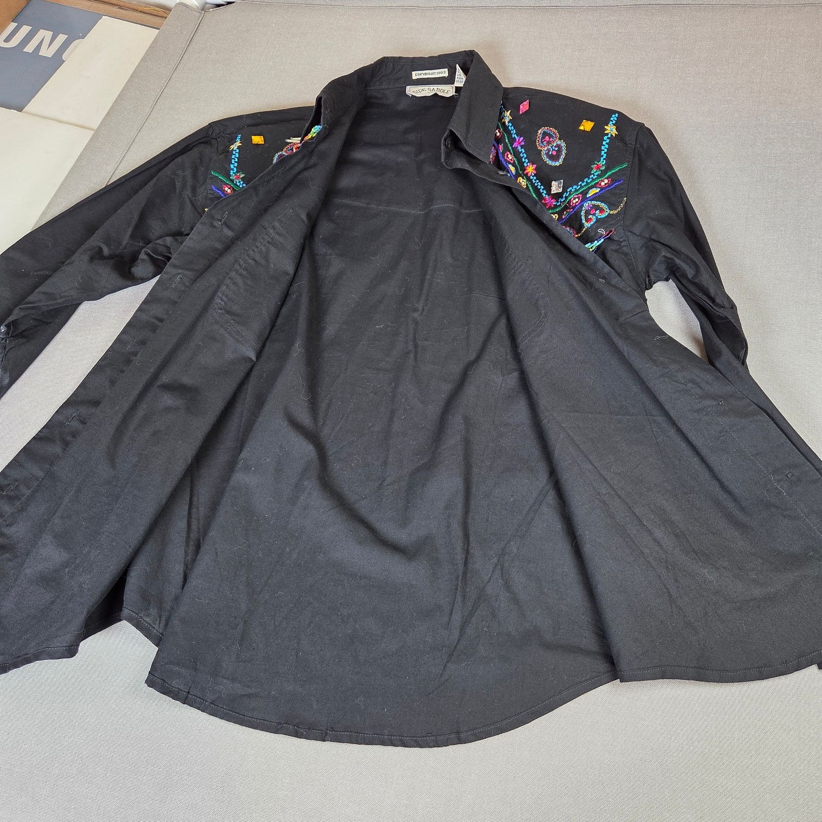 Vintage Side Saddle 1993 Beaded Western Fringe Shirt Size M / US 6-8 / IT 42-44 - 13 Thumbnail