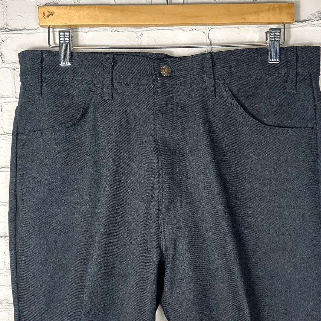 Levi's VINTAGE Levi’s Black Dacron Polyester Pants Trousers Men W36 L32 Made in USA Dress Pants Inseam 32 Size US 36 / EU 52 - 2 Thumbnail