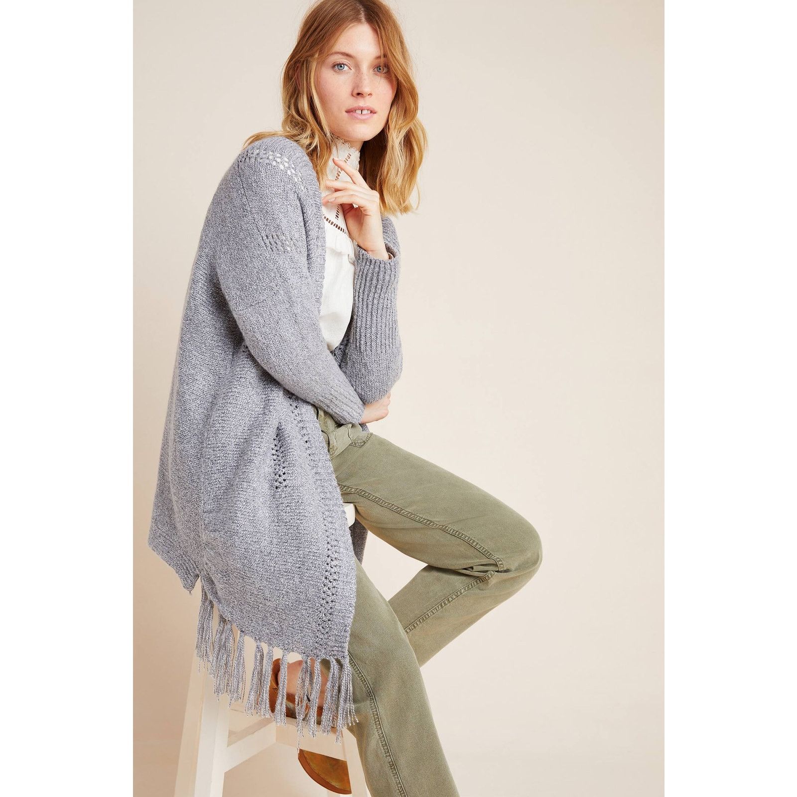 Anthropologie Anthropologie Lane Fringed Kimono by Akemi + Kin Retail $128 Size ONE SIZE - 3 Thumbnail