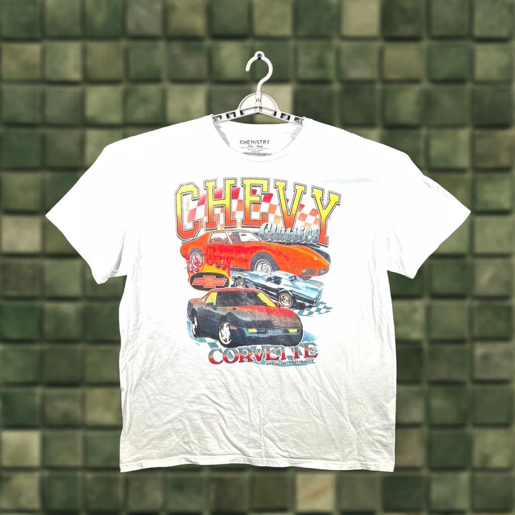 Vintage VTG Chemistry T-Shirt Mens 2XL White Chevy Corvette Classics Graphic Streetwear Size US XXL / EU 58 / 5 - 1 Thumbnail