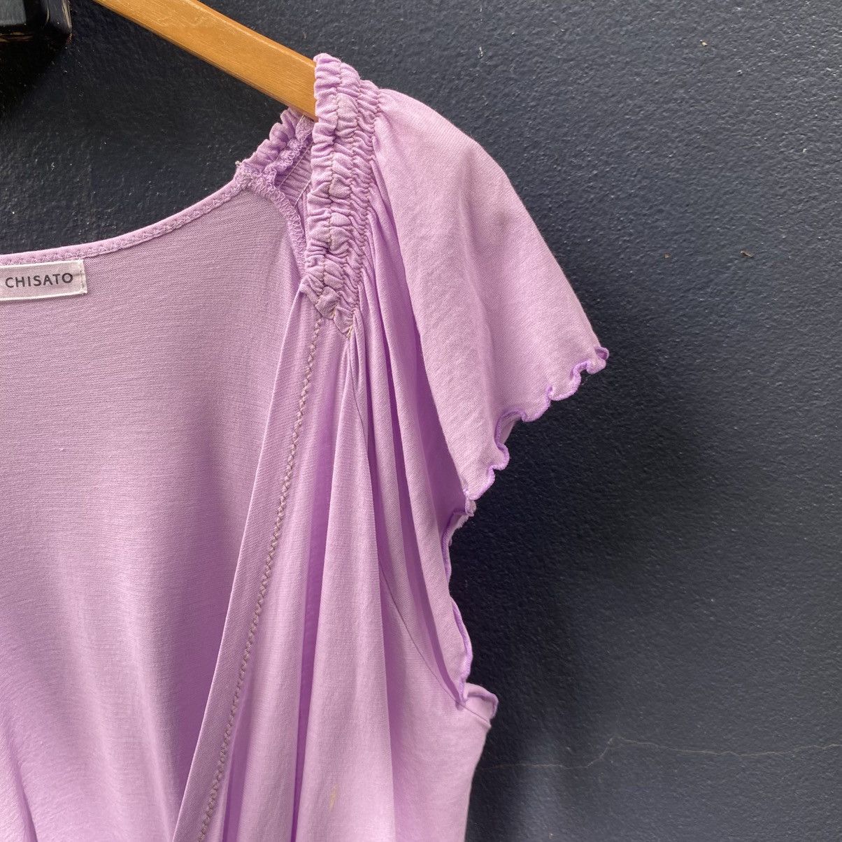 Tsumori Chisato Tsumori Chisato Lilac Draped V-Neck Top Size XS / US 0-2 / IT 36-38 - 10 Thumbnail