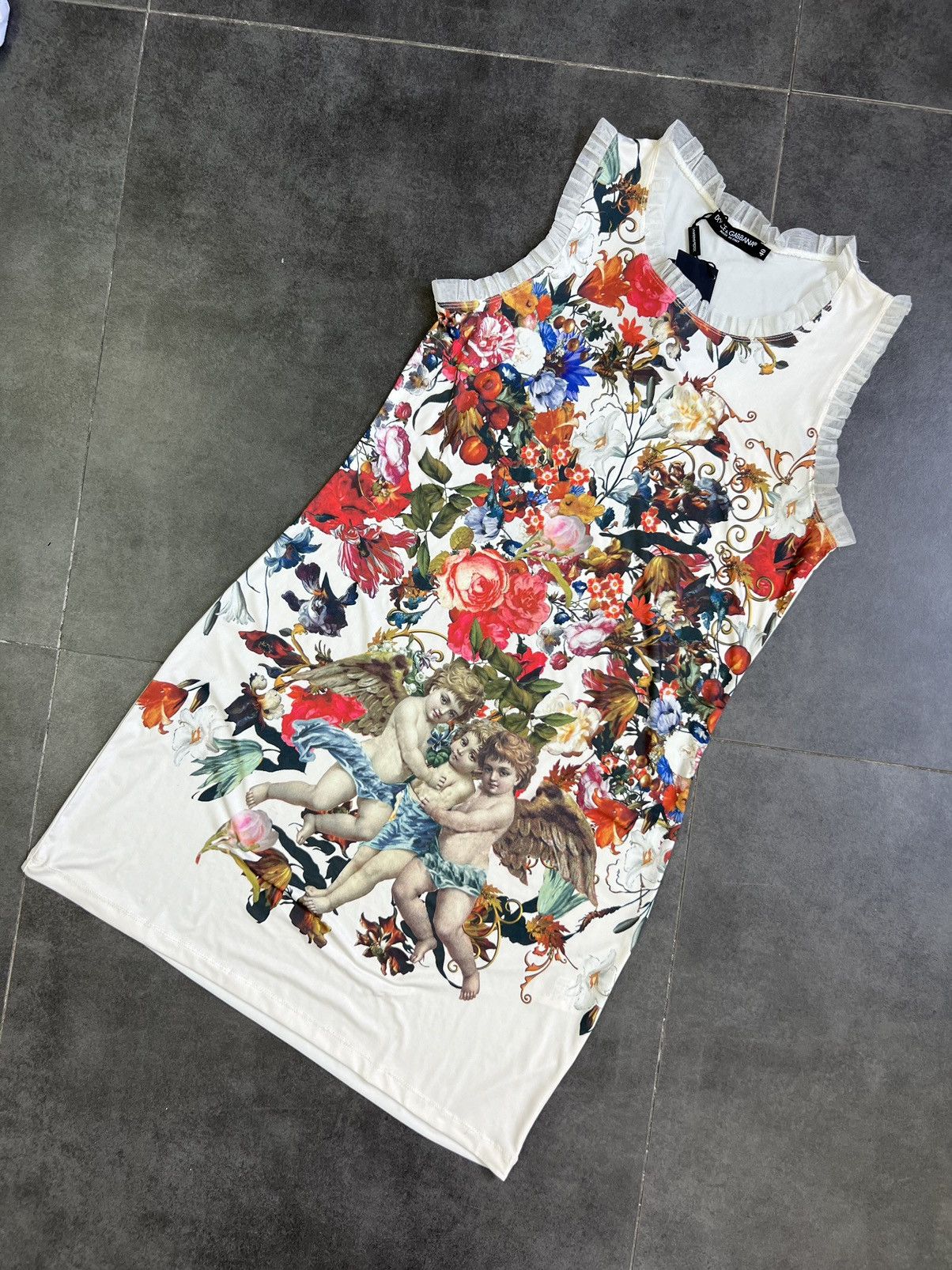 Dolce & Gabbana Vintage Dolce Gabbana flowers cherubs romantic dress Size S / US 4 / IT 40 - 2 Thumbnail